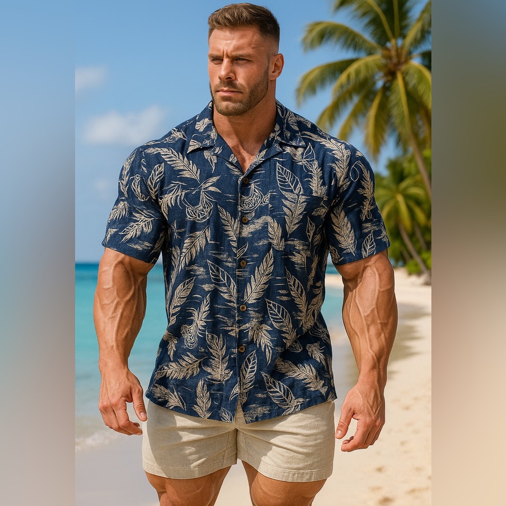 Margaritaville tropical Hawaiian Silk Linen Shirt